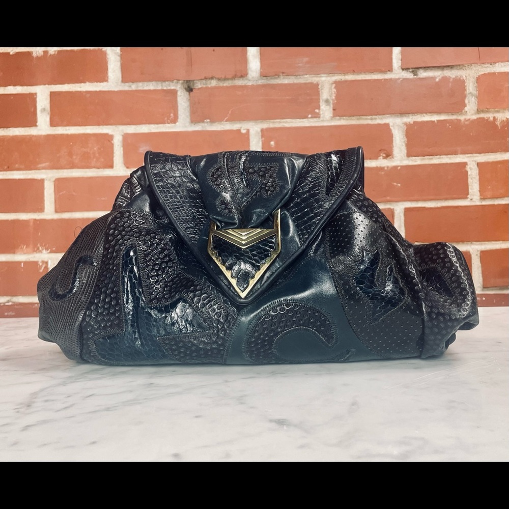 Vintage Sharif Patchwork Leather Clutch